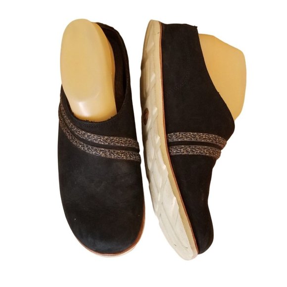 Chaco 9.5 Black Slip on Loafer Shoes HARPER Clogs Wool - Picture 1 of 8